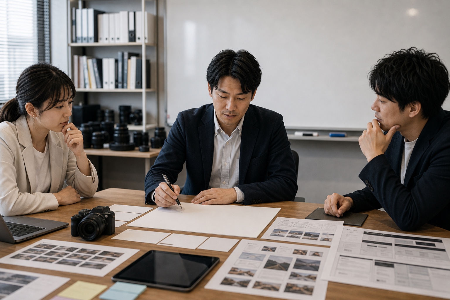 採用サイト制作の方針を決められず検討するチーム