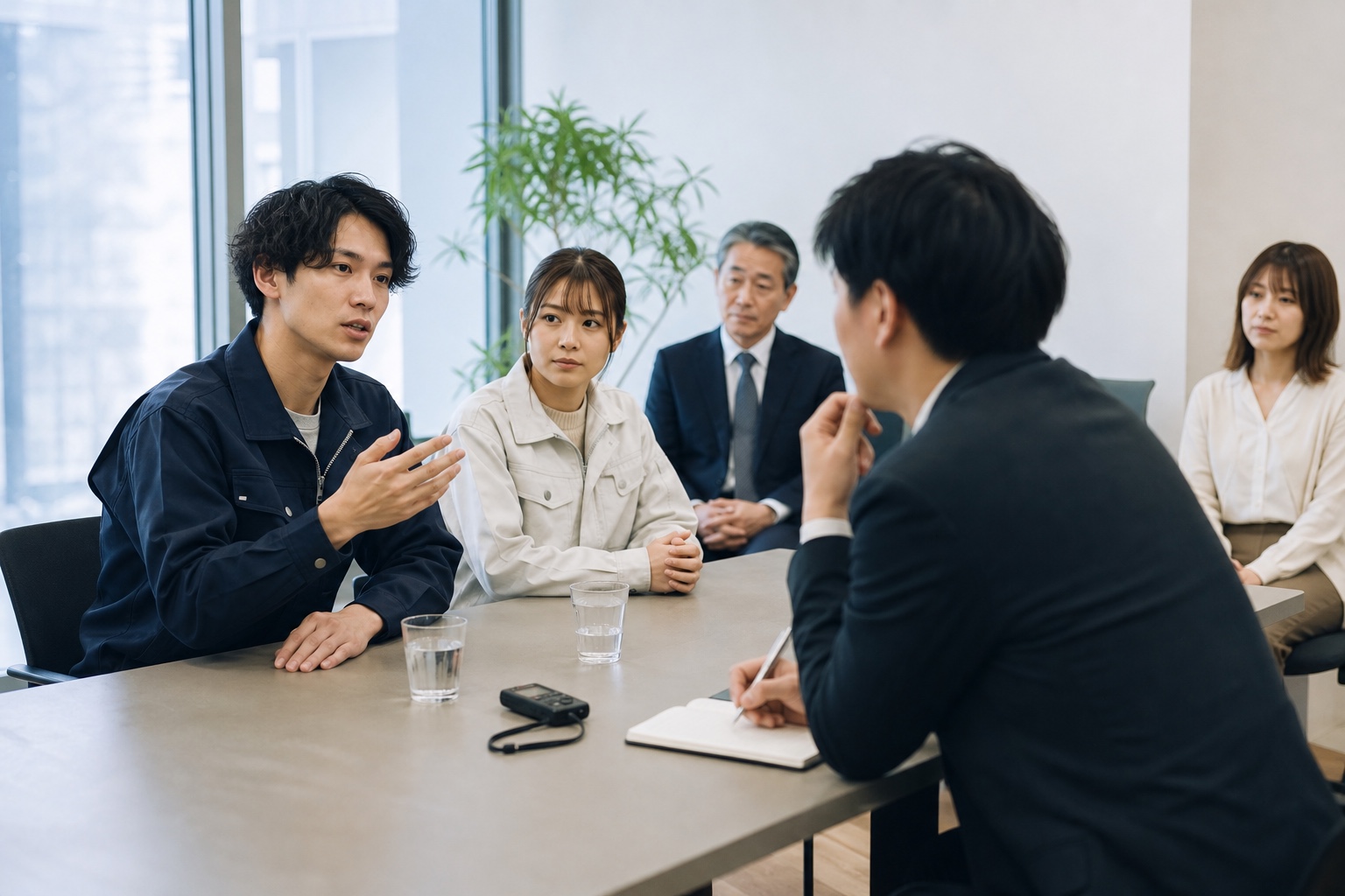 さまざまな職種の社員へ深掘りインタビューを行う様子