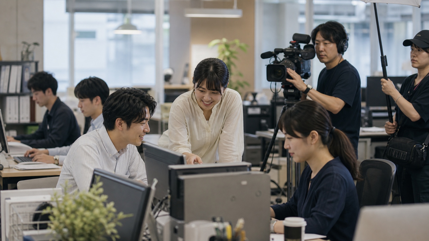 社員の素顔をありのままに撮影する様子