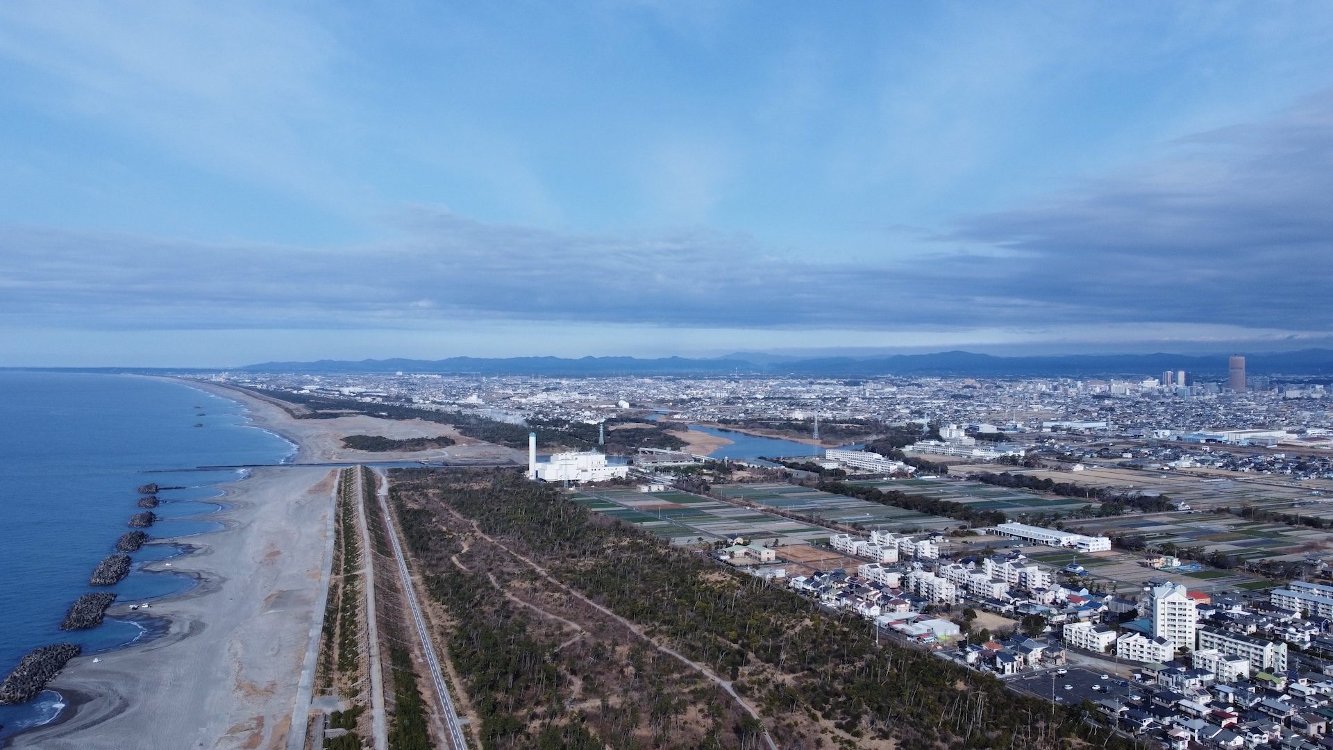 ドローンによる空撮の様子